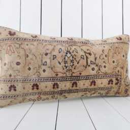 Vintage Turkish Kilim Lumbar Pillow Cover 12x24 Inch, Handmade Throw - thumbnail 3