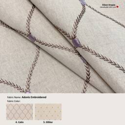 Adonis Embroidered 5 Colors Lattice Scrollwork Ogee Natural Polyester Curtain, Valance Pleated, Lined Drapery Panel Offered As Upgrades - thumbnail 2