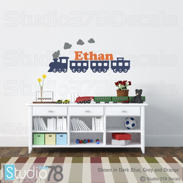 Personalized Train Wall Decal - Nursery, Kids Room Decor - image 1