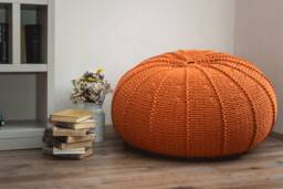 Orange Pumpkin Floor Pillow, Cushion With Memory Foam, Filled, Ready To Use