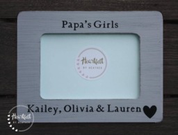 Papa's Girls Hand-Painted Wood Picture Frame - Personalized Granddaughter Gift - thumbnail 1
