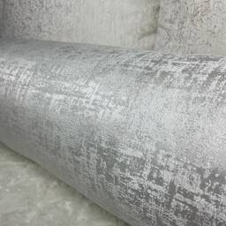 "Handmade White/Silver Bolster Pillow, Textured Fabric With Black Piping/Monochrome Cushion 16"" X 6" - thumbnail 4