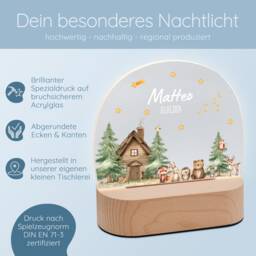 Night Light, Night Light Personalized, Birth, Birth Gift, Baptism, Baby, Baby Lamp, Lamp Name, Children's Room - thumbnail 3