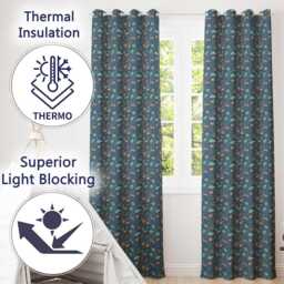 Ocean Coral Reef Fish & Shells Seamless Pattern Marine Life Illustration Readymade Eyelet Ring Top Thermal 100% Blackout Curtains - thumbnail 3