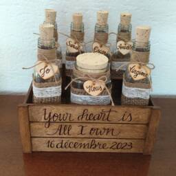 Personalised Wedding Sand Ceremony Crate Engraved Unity Keepsake Box Mr & Mrs Family Name - thumbnail 3