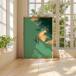 Canoe River Poster, Minimalist Nature Wall Art, Kayak Adventure Print, Tranquil Water Landscape Artwork, Modern Travel Home Decor - thumbnail 3
