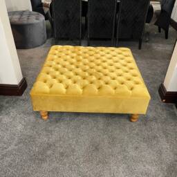 Square Handmade Chesterfield Footstool Coffee Table in Plush/Soft Velvet 17 - thumbnail 3