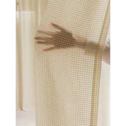 Custom Curtains Grids Linen Look Net Sheer Voile Curtain For Airbnb Bedroom Living Room - thumbnail 1