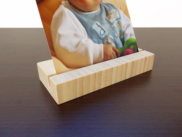Wood Photo Holder. Wooden Postcard Card Office Display. Bamboo - image 1