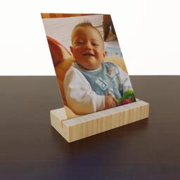 Wood Photo Holder. Wooden Postcard Card Office Display. Bamboo - thumbnail 3