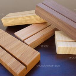 Wood Photo Holder. Wooden Postcard Card Office Display. Bamboo - thumbnail 4