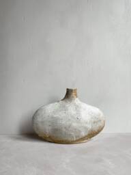 Skimming Stone Vase in Toasted Glaze, Decorative, Handmade Pottery, Stoneware Stem Vase - thumbnail 1