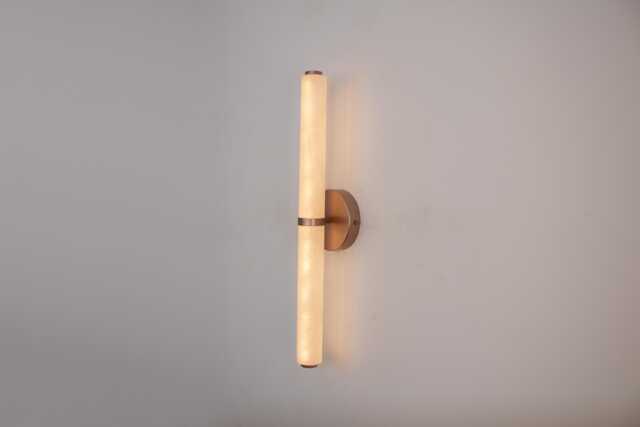 Spanish Stone Wall Sconce Light , Marble Cylinder Lamp Vanity Fixture, Sconce, Lamp, Small Lighting, Lamp - image 1