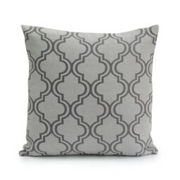 Off White/Grey Pillow, Decorative Throw Pillow Cover, Cushion Pillowcase, Accent Toss Pillow Sham, Modern Pillows - thumbnail 1