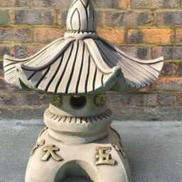 Japanese Concrete Pagoda Statue Stone Lantern Sculpture Outdoor Temple Ornament Handmade Cement Decor Yard Art Lover Gift - thumbnail 3
