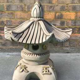 Japanese Concrete Pagoda Statue Stone Lantern Sculpture Outdoor Temple Ornament Handmade Cement Decor Yard Art Lover Gift - thumbnail 1