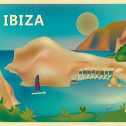 Ibiza Art, Wall Canvas, Poster, Cala D'en Serra Bay Travel Art Gift, Spain European Print Style - E8-O-Ibi - thumbnail 2