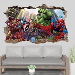 Superheroes Avengers Wall Sticker Thor Spiderman Hulk Ironman Decal Mural Poster Decor 1106 - thumbnail 3