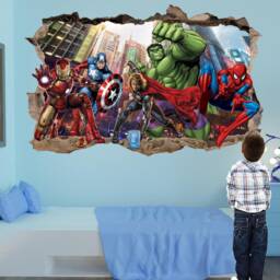 Superheroes Avengers Wall Sticker Thor Spiderman Hulk Ironman Decal Mural Poster Decor 1106 - thumbnail 2