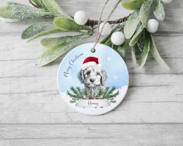 Personalised Dog Christmas Bauble, Cockapoo Ornament - image 1