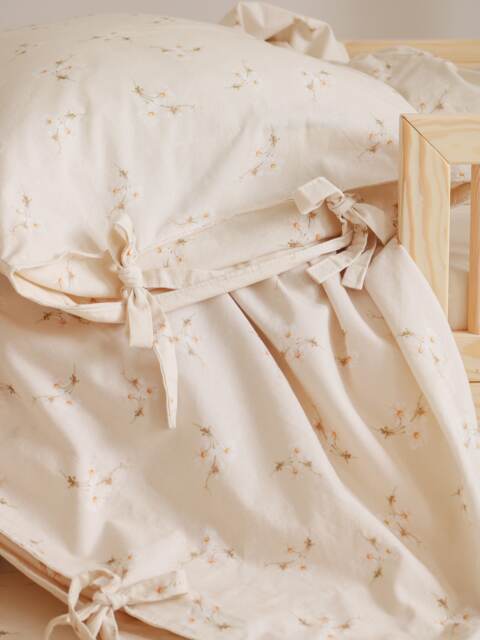 Ecru Floral Baby - Handmade Cotton Bedding For Kids Room - image 1