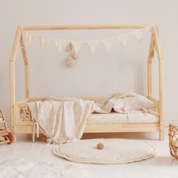 Ecru Floral Baby - Handmade Cotton Bedding For Kids Room - thumbnail 4