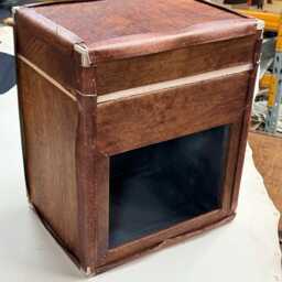 Large Chestnut Trunk - English Steamer Style Hand Dyed Leather - thumbnail 4