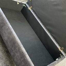 Handmade Chesterfield Storage Ottoman Plush Coniston Fabric, Extra Large Footstool - thumbnail 2