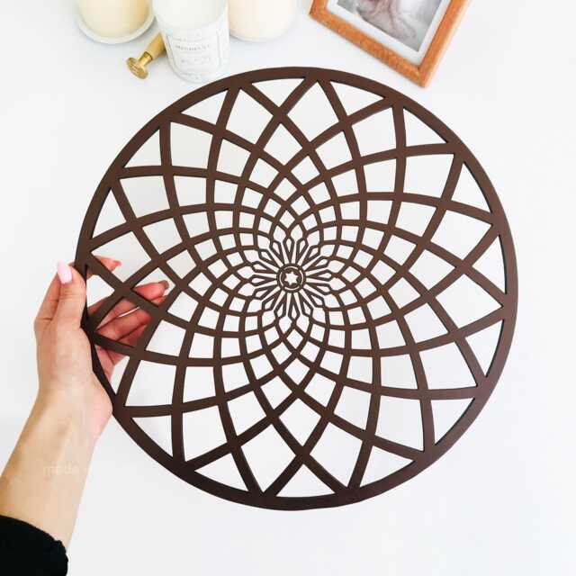 Torus Wood Wall Art, Sacred Geometry Decor, Round Artwork, Geometric Modern Hangings, Circle Sign, Flower Of Life, Bedroom Decoration - image 1