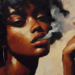 Black Woman Art Print Fashion Wall Art, African American Painting - thumbnail 2