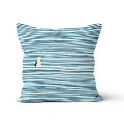 Marine Striped Pattern Decorative Cushion Cover/Blue Turquoise Red Marine Seaside Home Decor Pillow Case/Beach Throw Navy Nautical - thumbnail 2