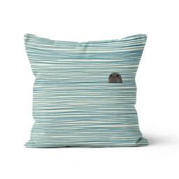 Marine Striped Pattern Decorative Cushion Cover/Blue Turquoise Red Marine Seaside Home Decor Pillow Case/Beach Throw Navy Nautical - thumbnail 3
