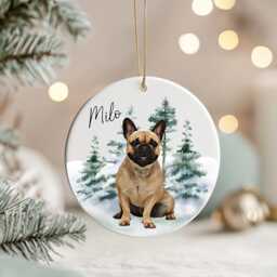 Personalised French Bulldog Christmas Ornament - Custom Dog Bauble With Name, 38 Different Breeds - thumbnail 3