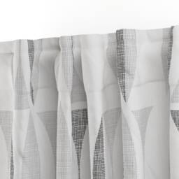 Mid Century Modern Curtain Panel - Geometric Waves Farmhouse Vintage Custom Field in Light Gray By Chicca_Besso - thumbnail 3