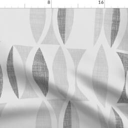Mid Century Modern Curtain Panel - Geometric Waves Farmhouse Vintage Custom Field in Light Gray By Chicca_Besso - thumbnail 4
