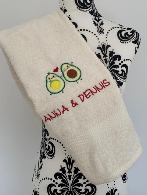 Avocado Towel - Personalised Face Cloth/Hand Bath = Embroidered - image 1