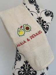 Avocado Towel - Personalised Face Cloth/Hand Bath = Embroidered - thumbnail 1