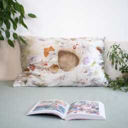 Eco Print Silk Pillowcase 50 Momme Mulberry Satin, Natural Plant Dye - thumbnail 2