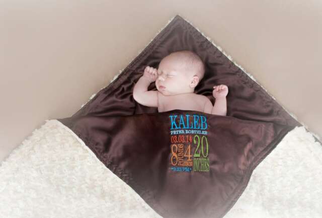 Personalized Baby Blanket - Custom Birth Stats Minky Soft Toddler Unique Gift Plush Keepsake - image 1