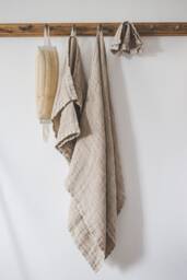 Waffle Linen Towels, Heavyweight Bath Hand Natural Bathroom Softened Organic Towels Set