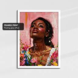 African American Woman Abstract Oil Painting Framed Poster Print & Canvas Wall Decor Art Bedroom Home Office Interior Gift - thumbnail 3