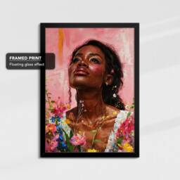 African American Woman Abstract Oil Painting Framed Poster Print & Canvas Wall Decor Art Bedroom Home Office Interior Gift - thumbnail 2
