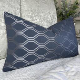 Geometric Navy Cushion Cover, Modern Bed Throw Pillow New Home Gift, Accessories, Soft Furnishing , Cover - thumbnail 1