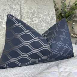 Geometric Navy Cushion Cover, Modern Bed Throw Pillow New Home Gift, Accessories, Soft Furnishing , Cover - thumbnail 4