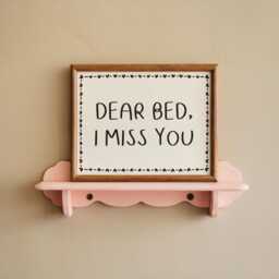 Dear Bed I Miss You Print - Funny Bedroom Art, Cozy Sleep Decor, Minimalist Black & White Wall Print, Lovers Art For Above - thumbnail 3