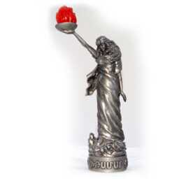 Aghtamar Pewter Souvenir Statue, Antique Finish With Candle - thumbnail 1