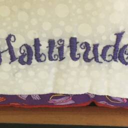 "Red Hat Society Pillow Appliqued & Quilted, Embroidered " - thumbnail 3