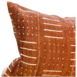 Mudcloth Pillow Cover, African Pillow, Lumbar Brown Rust Cushion- Fall Decor Pillow- Throw Mud Cloth - thumbnail 2