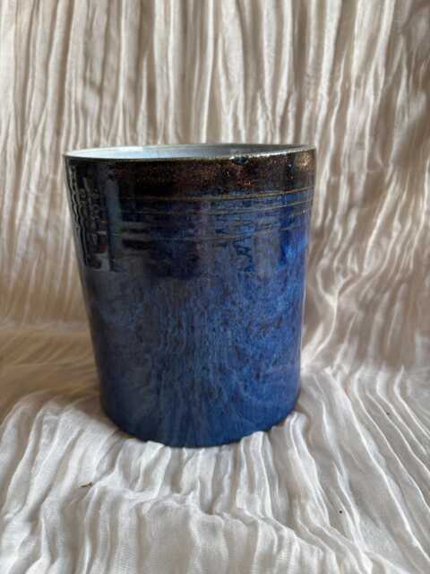 Sea Fever Planter, Handmade Glazed Pot, Blue Plant Large Vessel, Unique British Gift, Handcrafted Pots - image 1