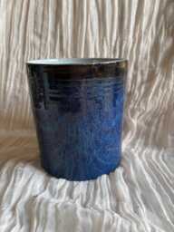 Sea Fever Planter, Handmade Glazed Pot, Blue Plant Large Vessel, Unique British Gift, Handcrafted Pots